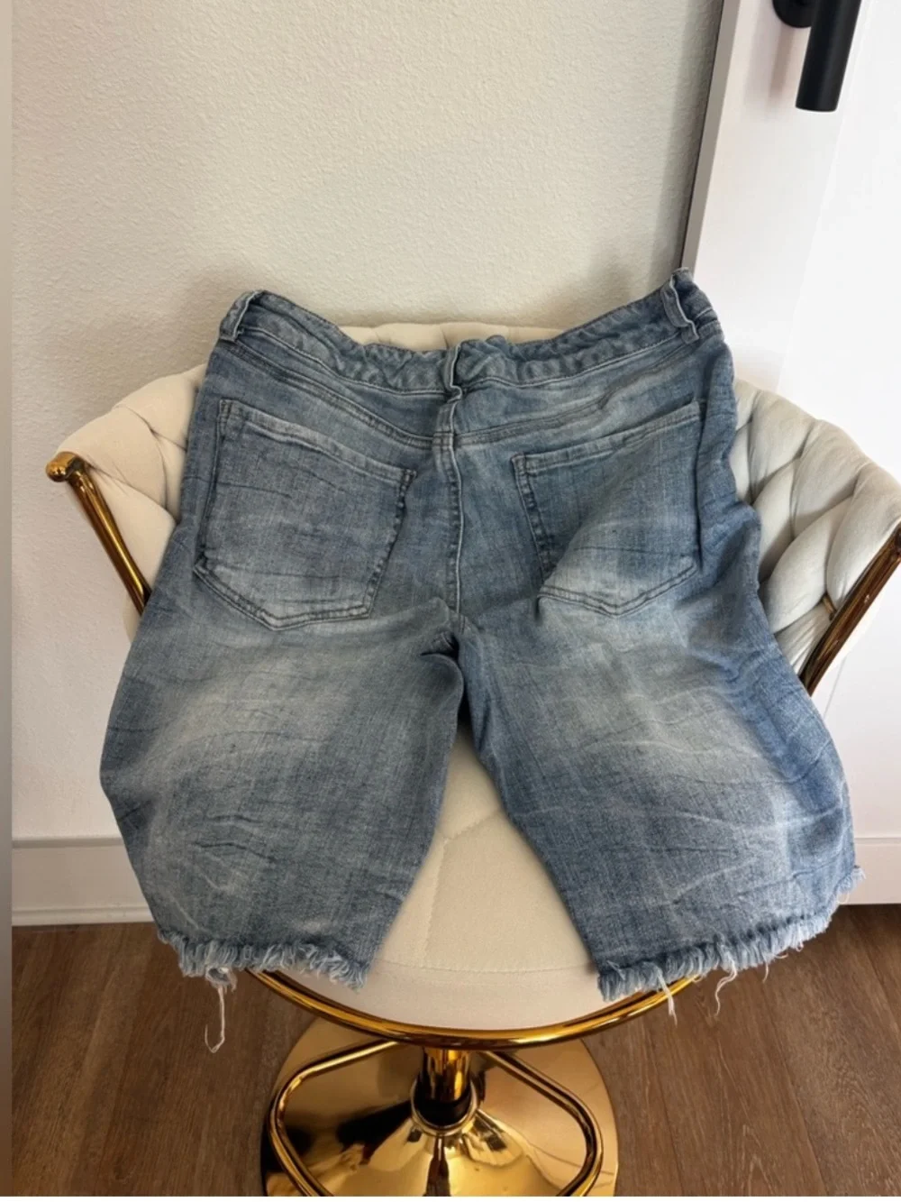 Highway Jeans Light Blue Distressed Bermuda Shorts